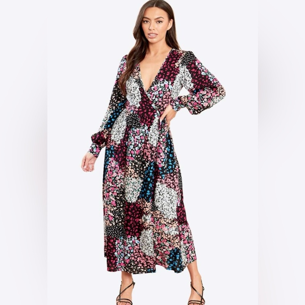 Nasty Gal floral wrap dress NWT